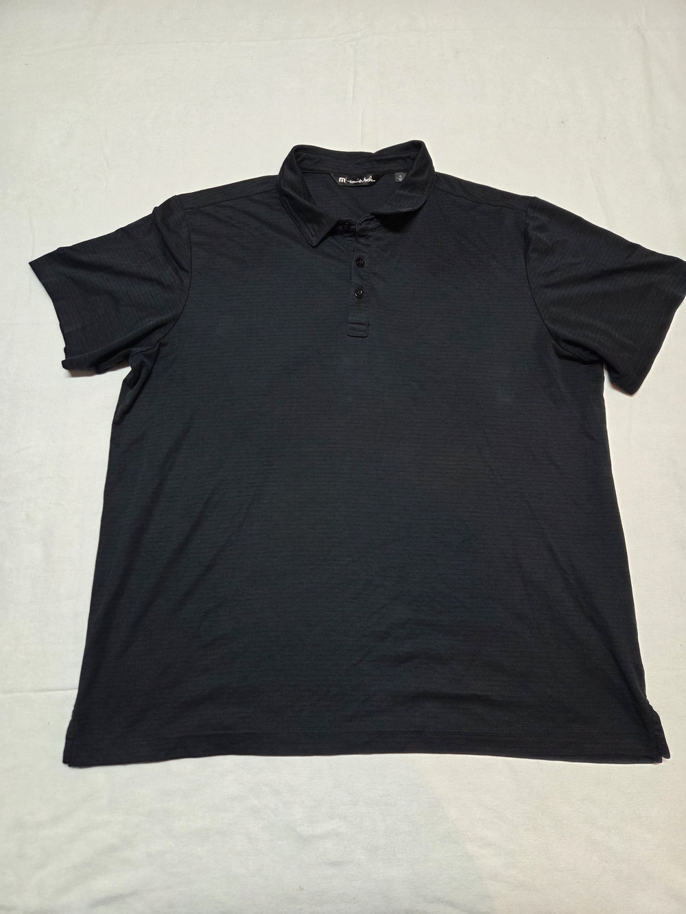 Travis Mathew Black Short Sleeve Performance Polo Size L